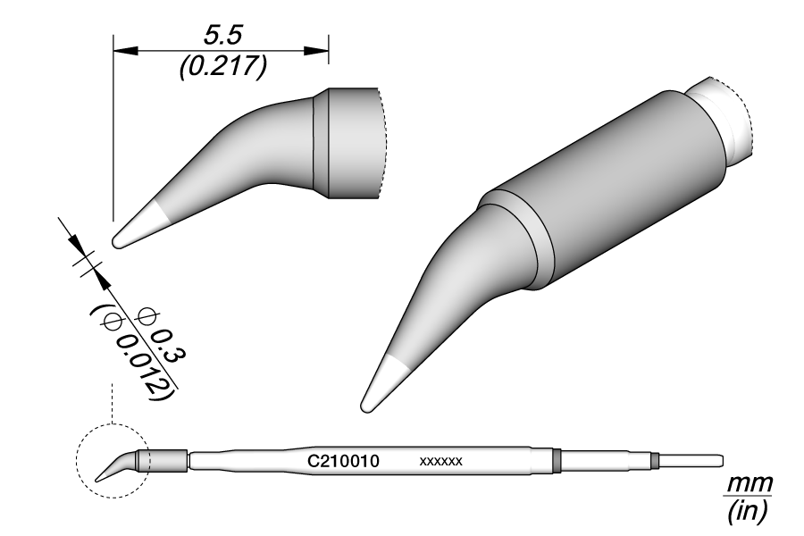 C210010 - Conical Bent Cartridge Ø 0.3